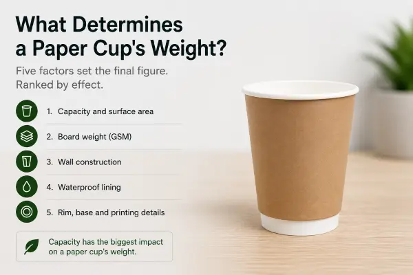 Main factors affecting the total weight and thickness of paper cups