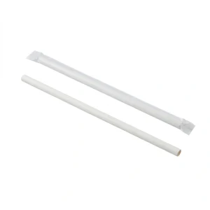 white wrapped paper straw 210mm x 8mm