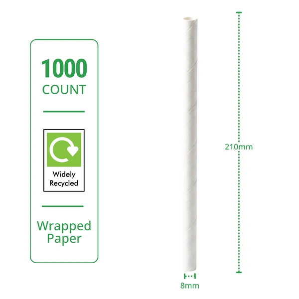 white wrapped paper straw 210mm x 8mm specs white wrapped paper straw 210mm x 8mm specs