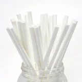 white wrapped paper straw 210mm x 8mm zoom